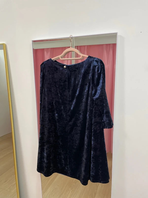 Claudie Pierlot - Robe Rififi velours marine T.36