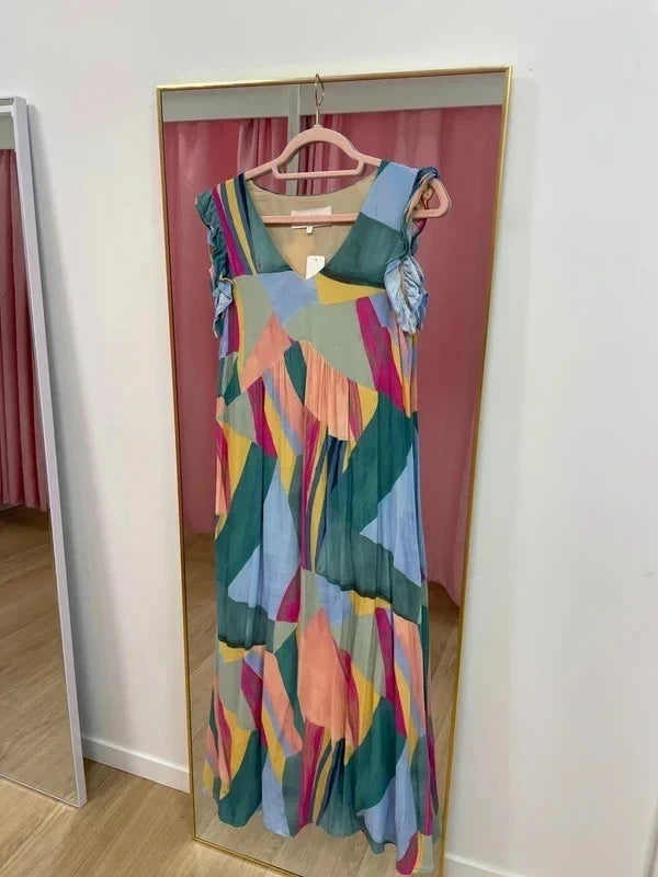 Robe longue multicolore T.M