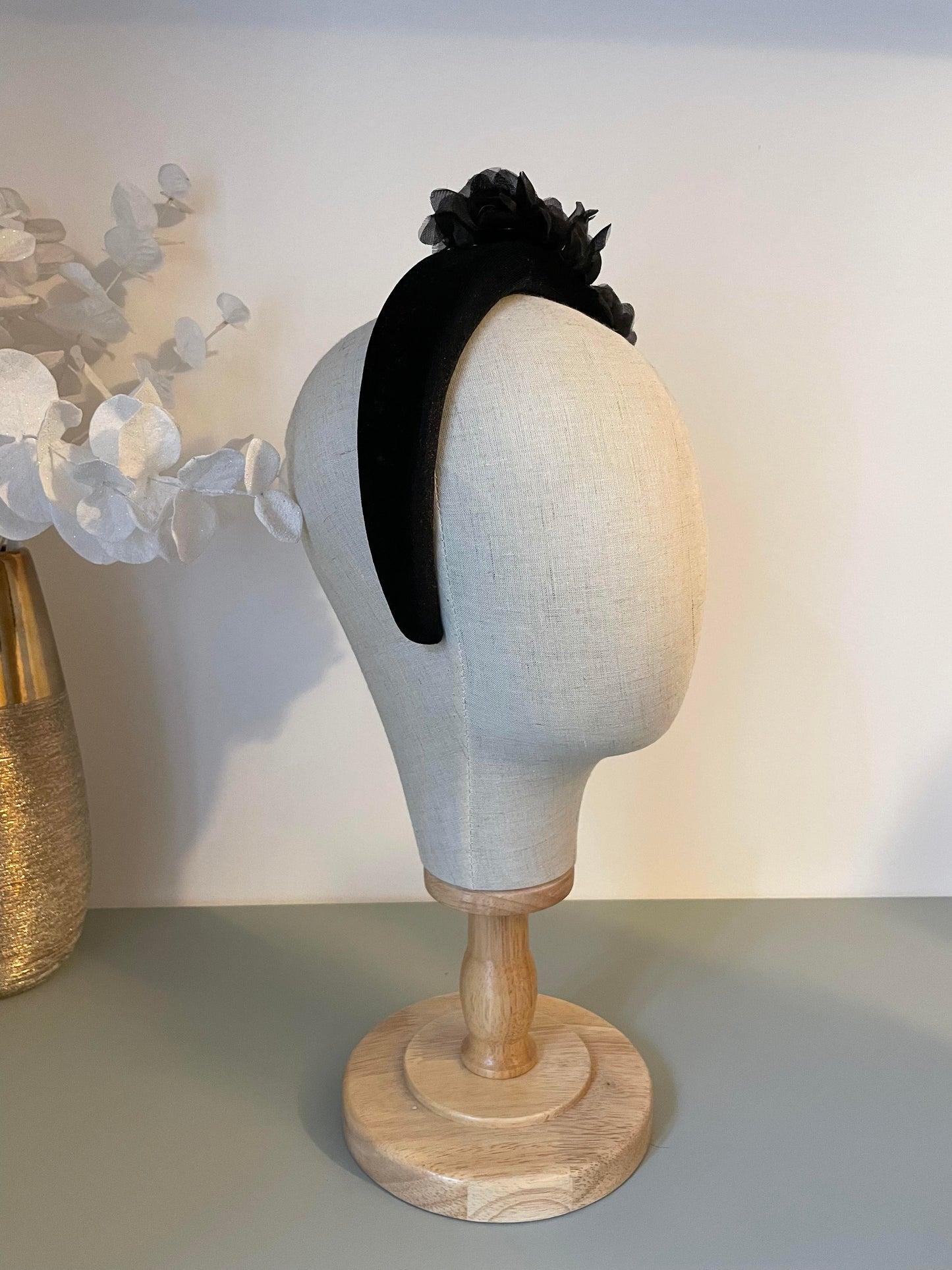 Masario - Diadème velours noir Rocio