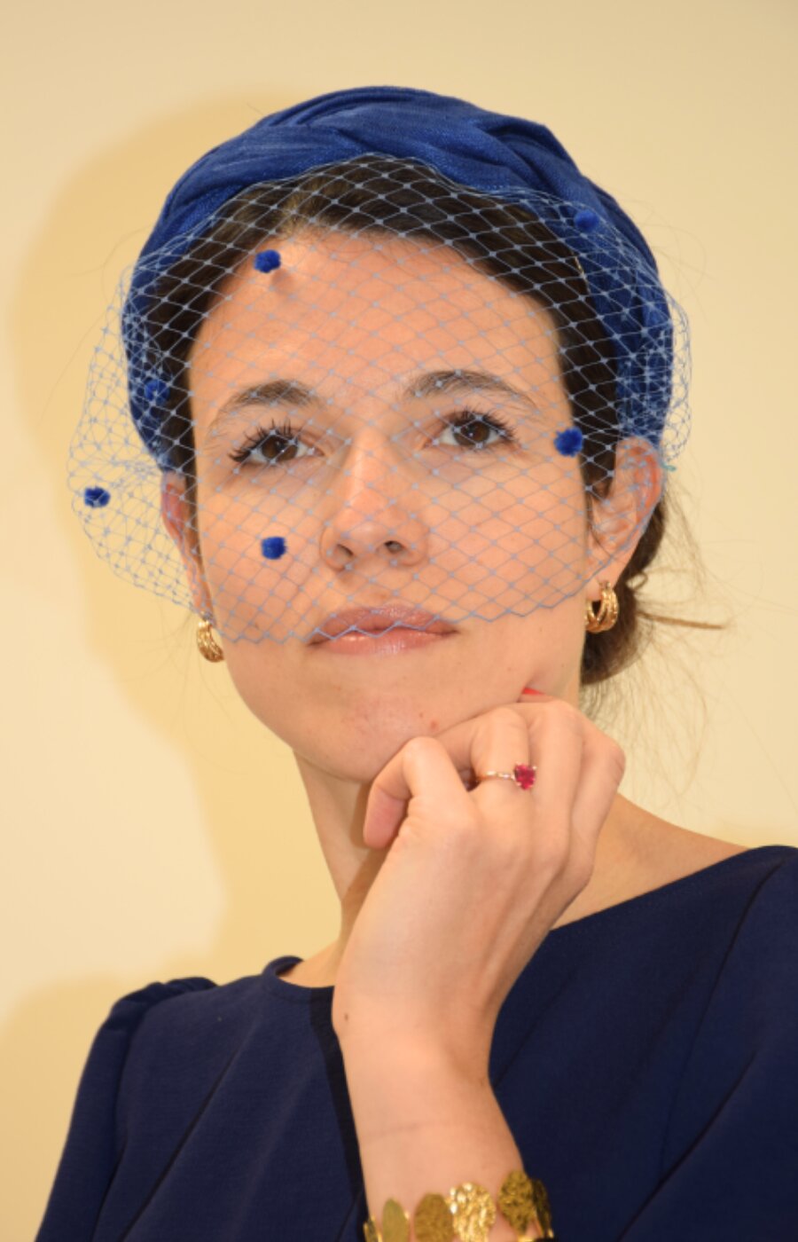 A chic a chic création - Voilette bleu marine