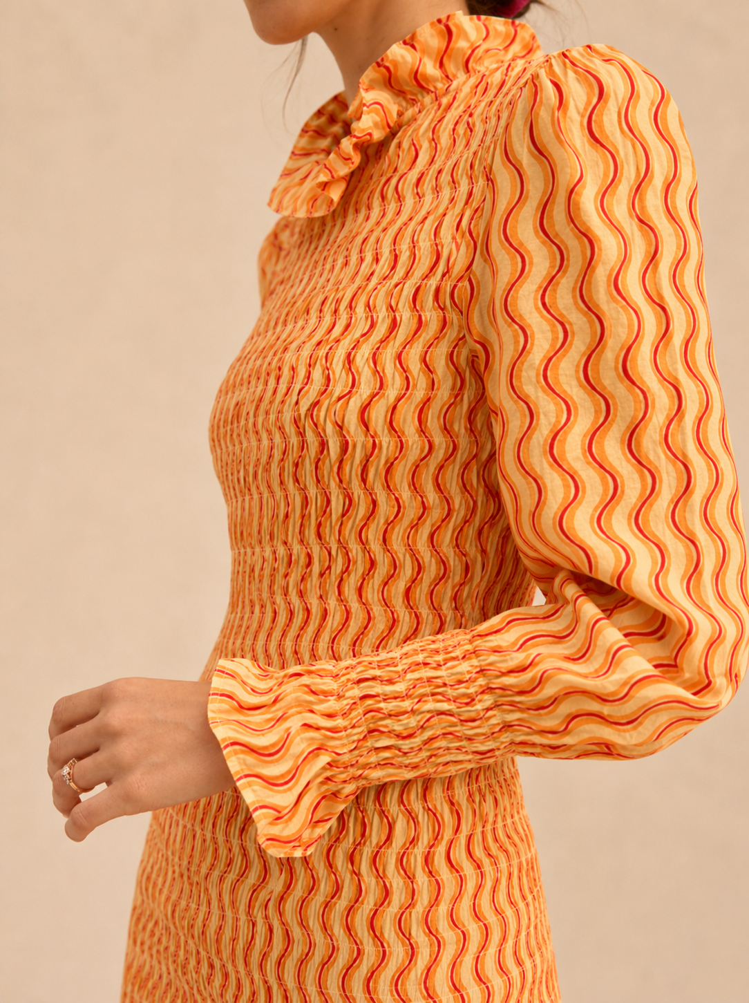 Maria de la Orden - Robe Aleria orange waves