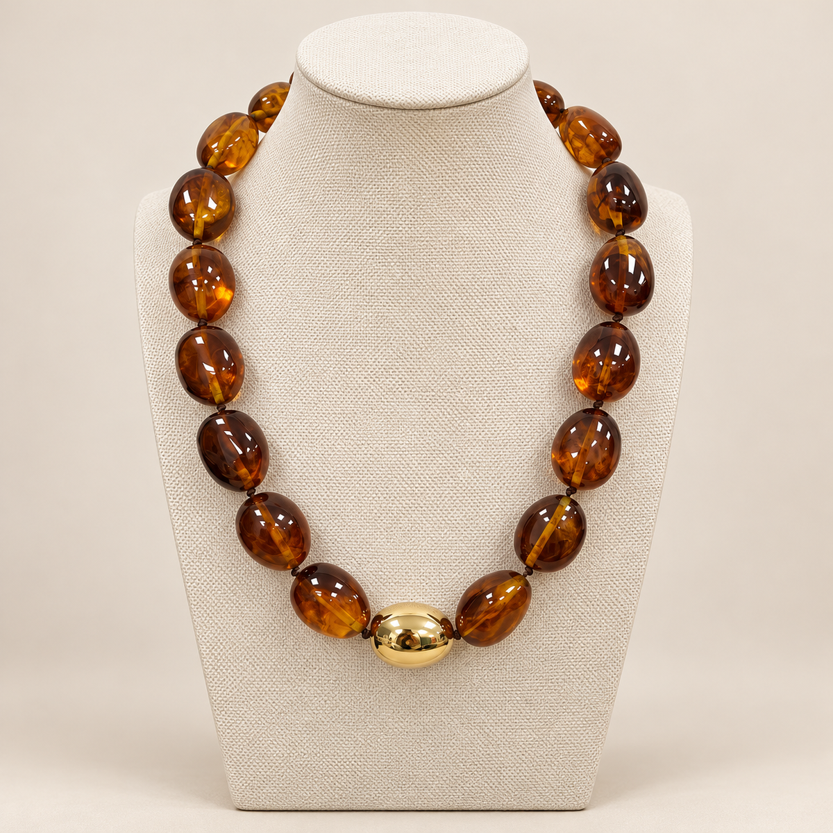 Collier marron perles