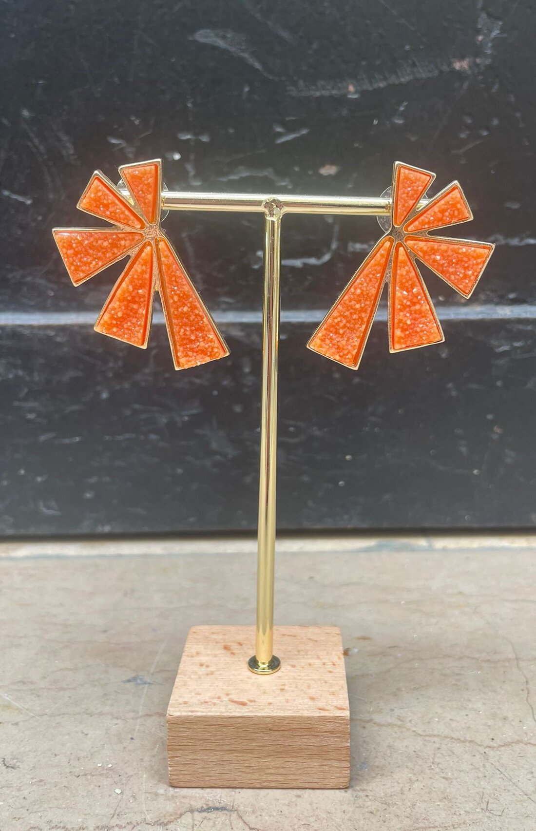 Boucles d'oreilles oranges géométriques