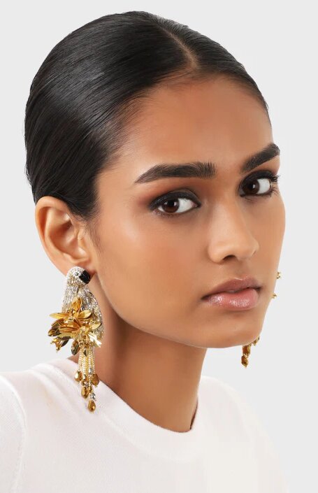 Olivia Dar - Boucles d'oreilles perroquets dorés