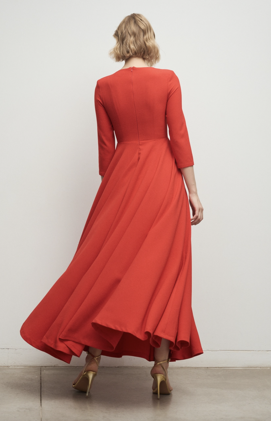 Bruna - Robe Fifi rouge corail