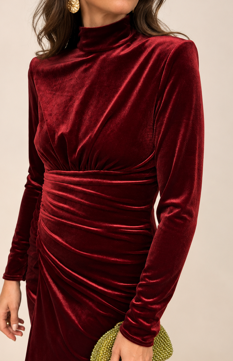 Robe Jaz velours bordeaux