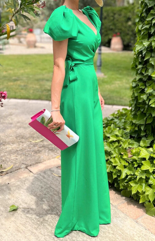 Coosy - Combinaison verte manches ballon