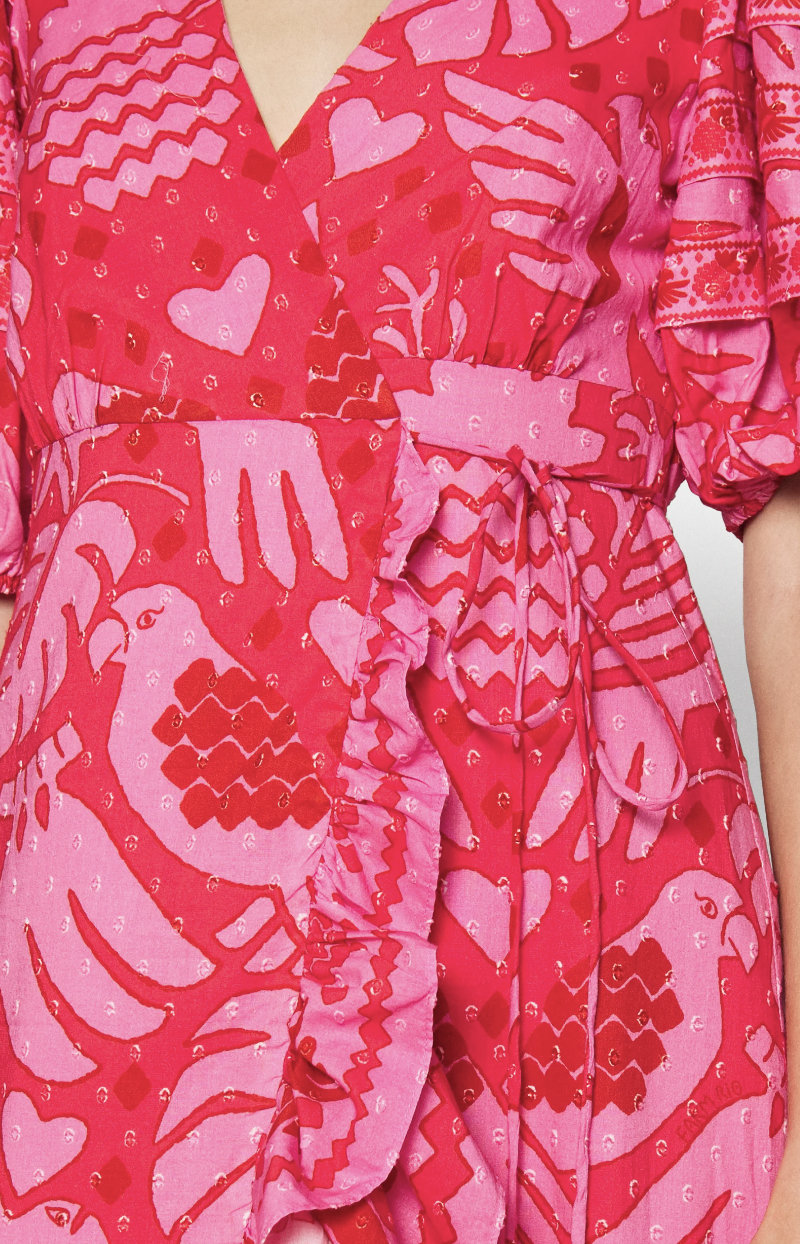 Farm Rio - Robe portefeuille Jungle Scarf