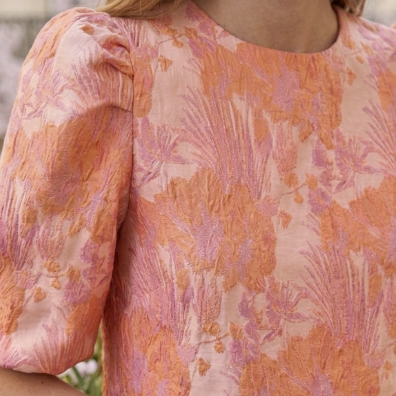 Golden Live - Top jacquard rose orange