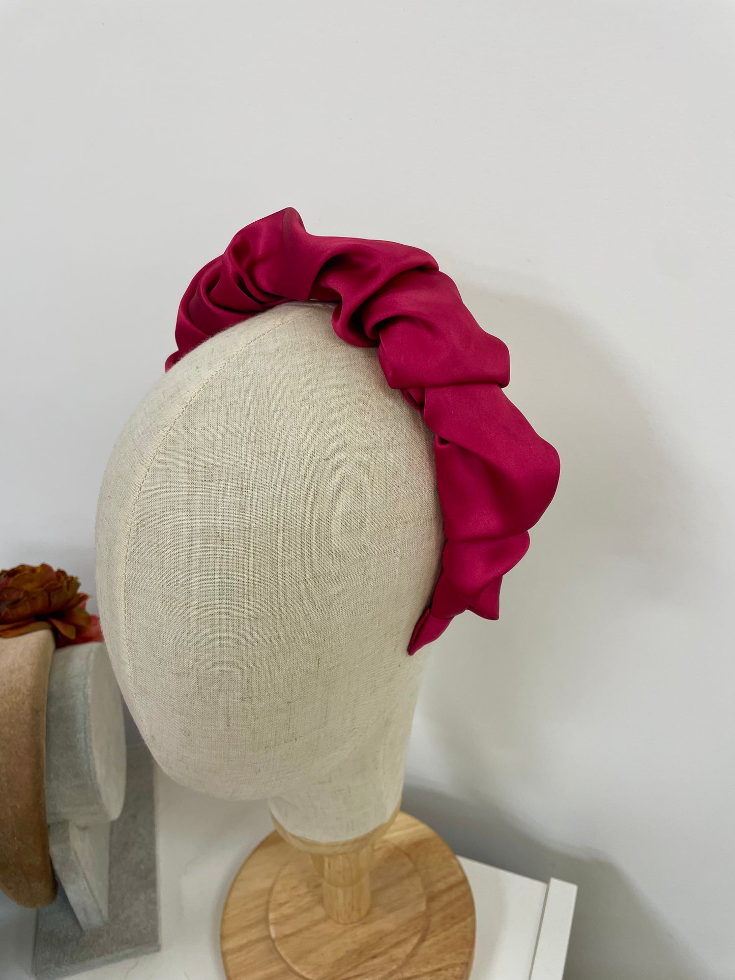 Serre-tête rose fuchsia satiné