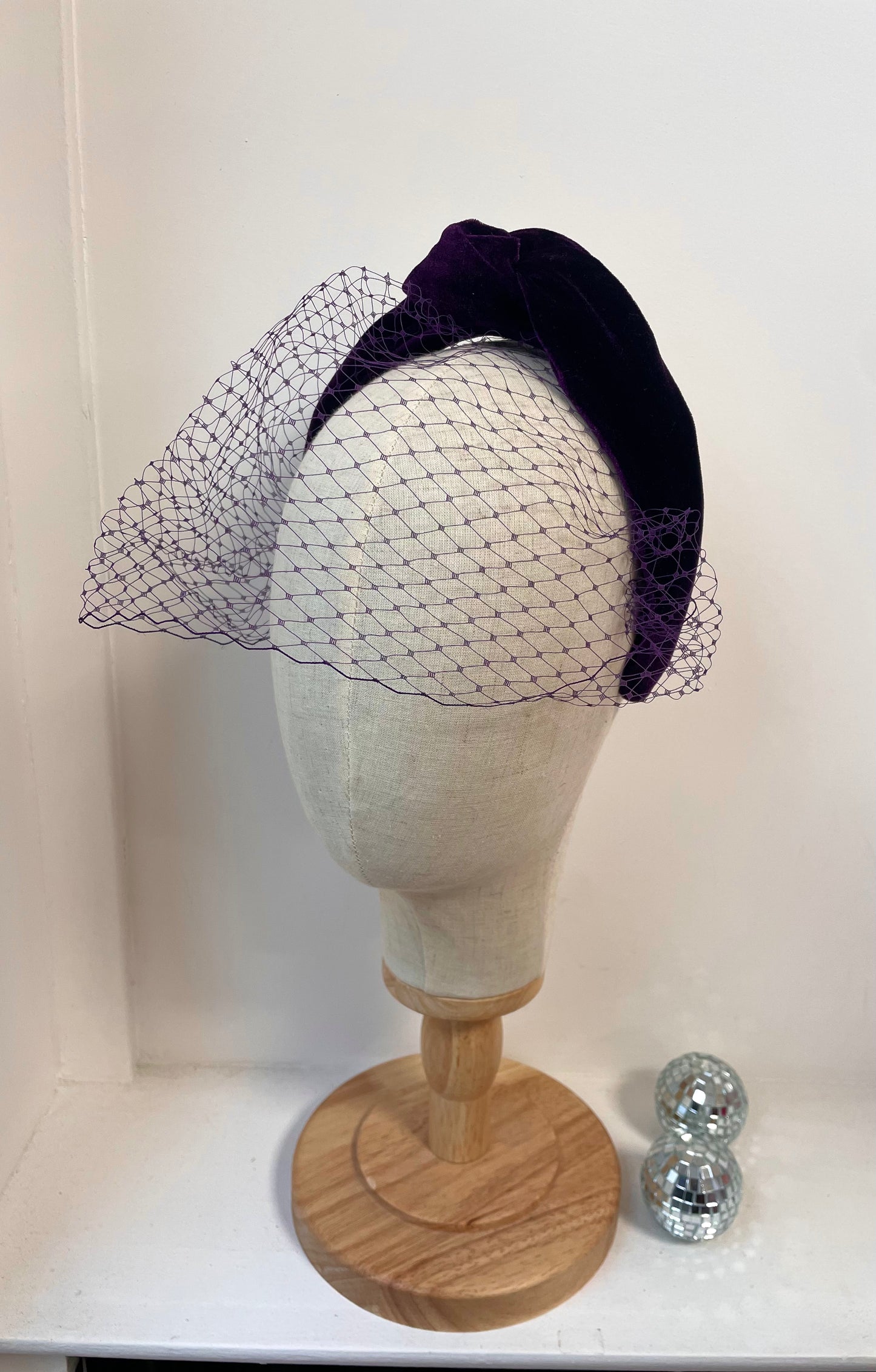 Voilette violette velours - cassis