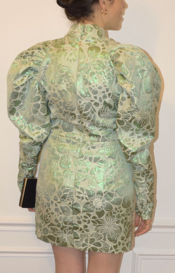 Rotate - Robe Kim jacquard vert