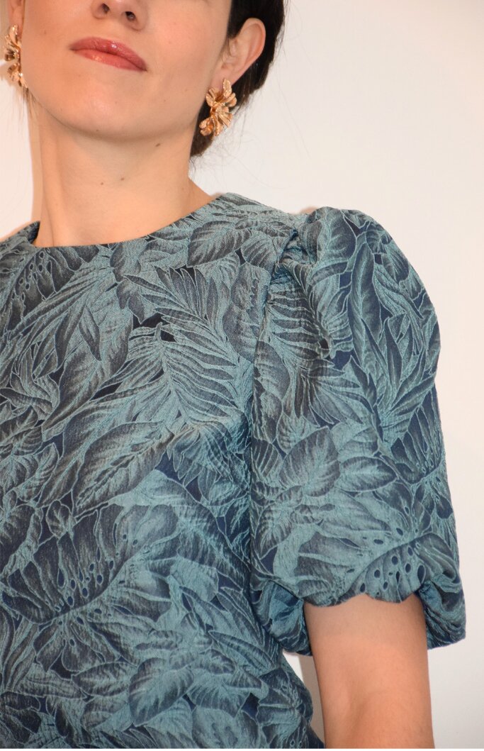 Maison Guillemette - Robe jacquard bleu