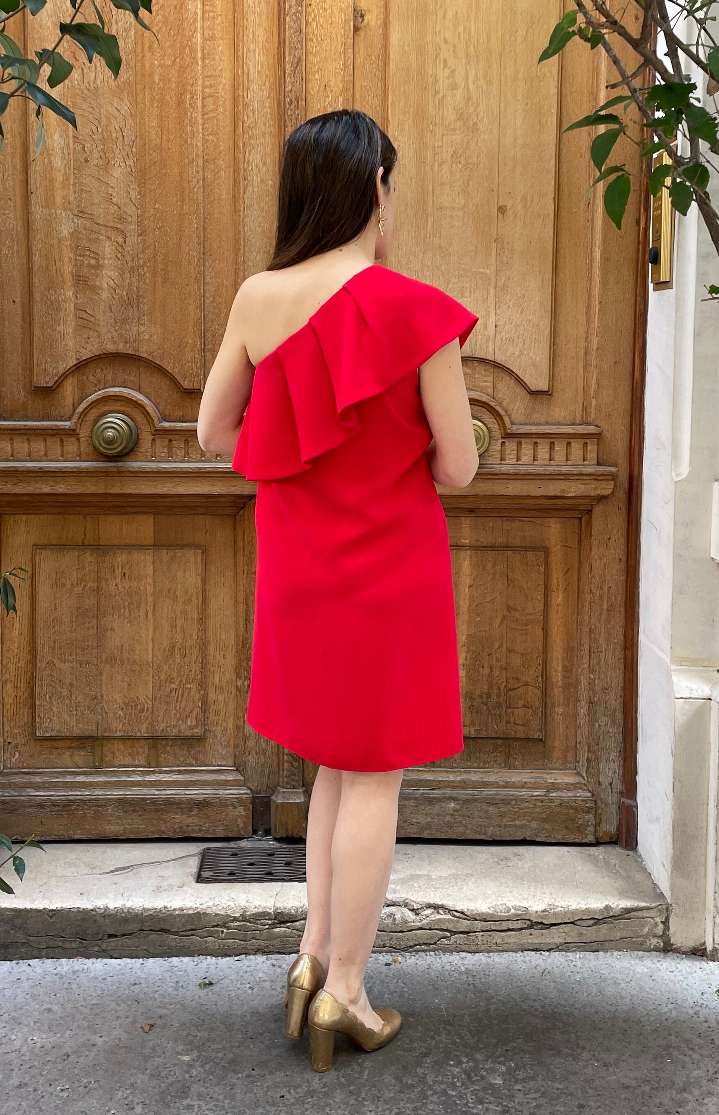 Maison Guillemette - Robe asymétrique rouge