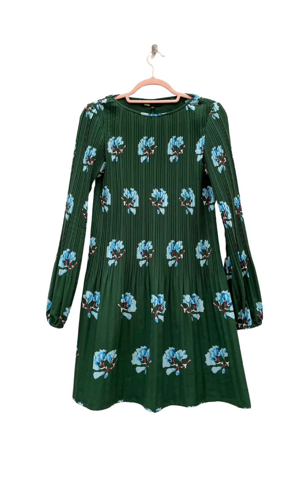 Maje - Robe plissée fleurs bleues T.1