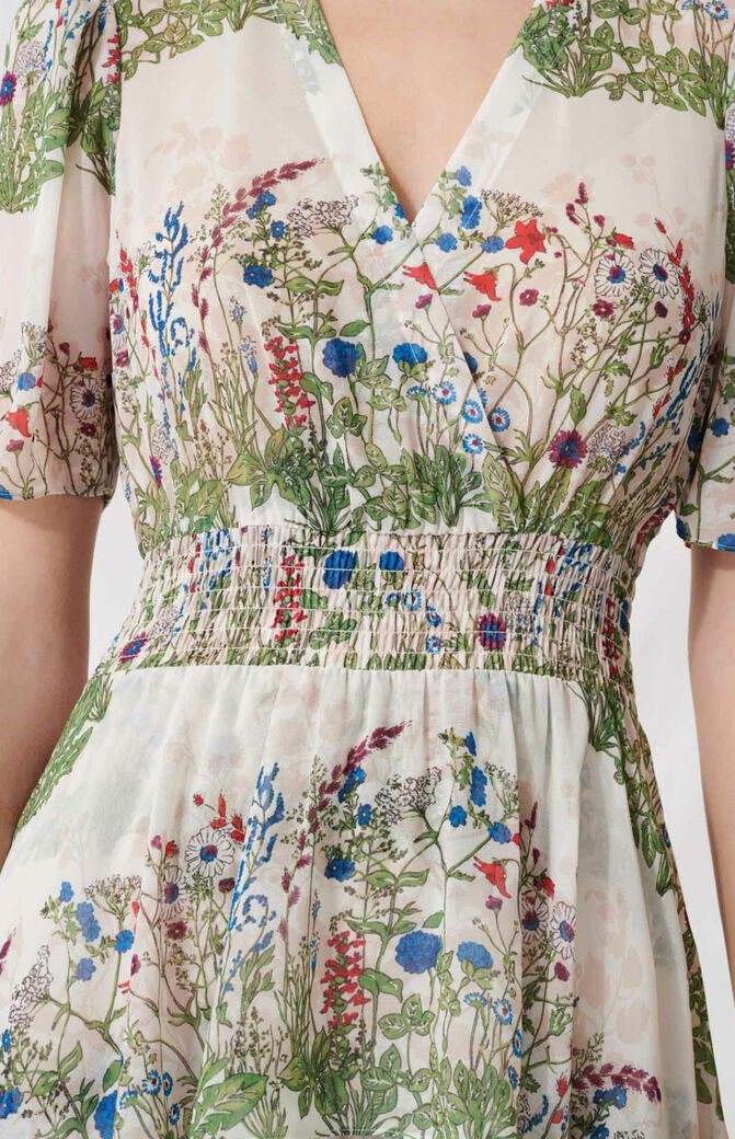 Maje - Robe volants fleurs