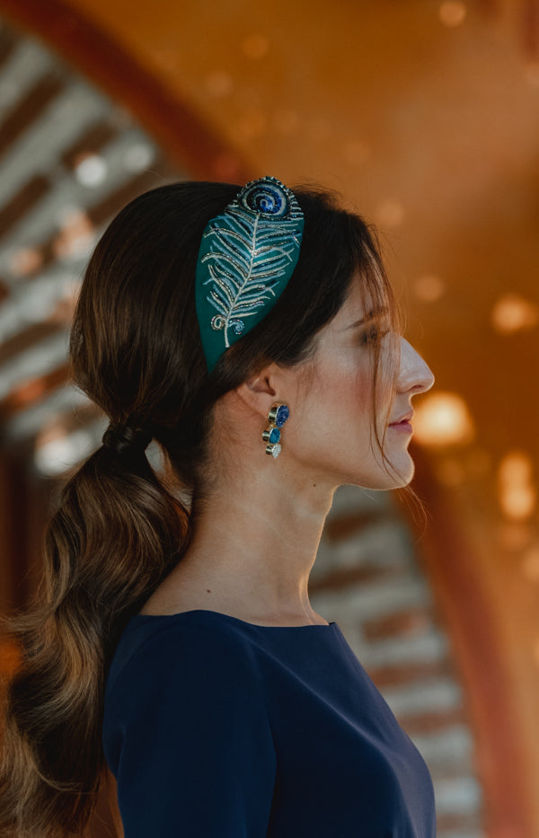 Acus - Serre-tête vert paon