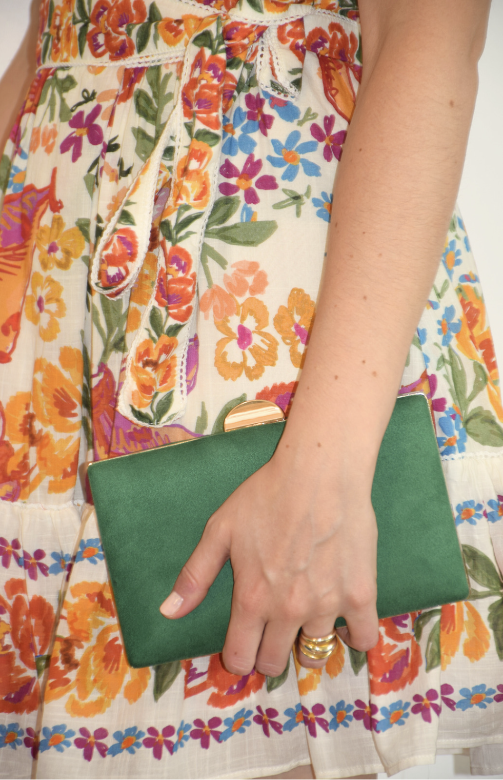 Pochette rectangulaire vert sapin