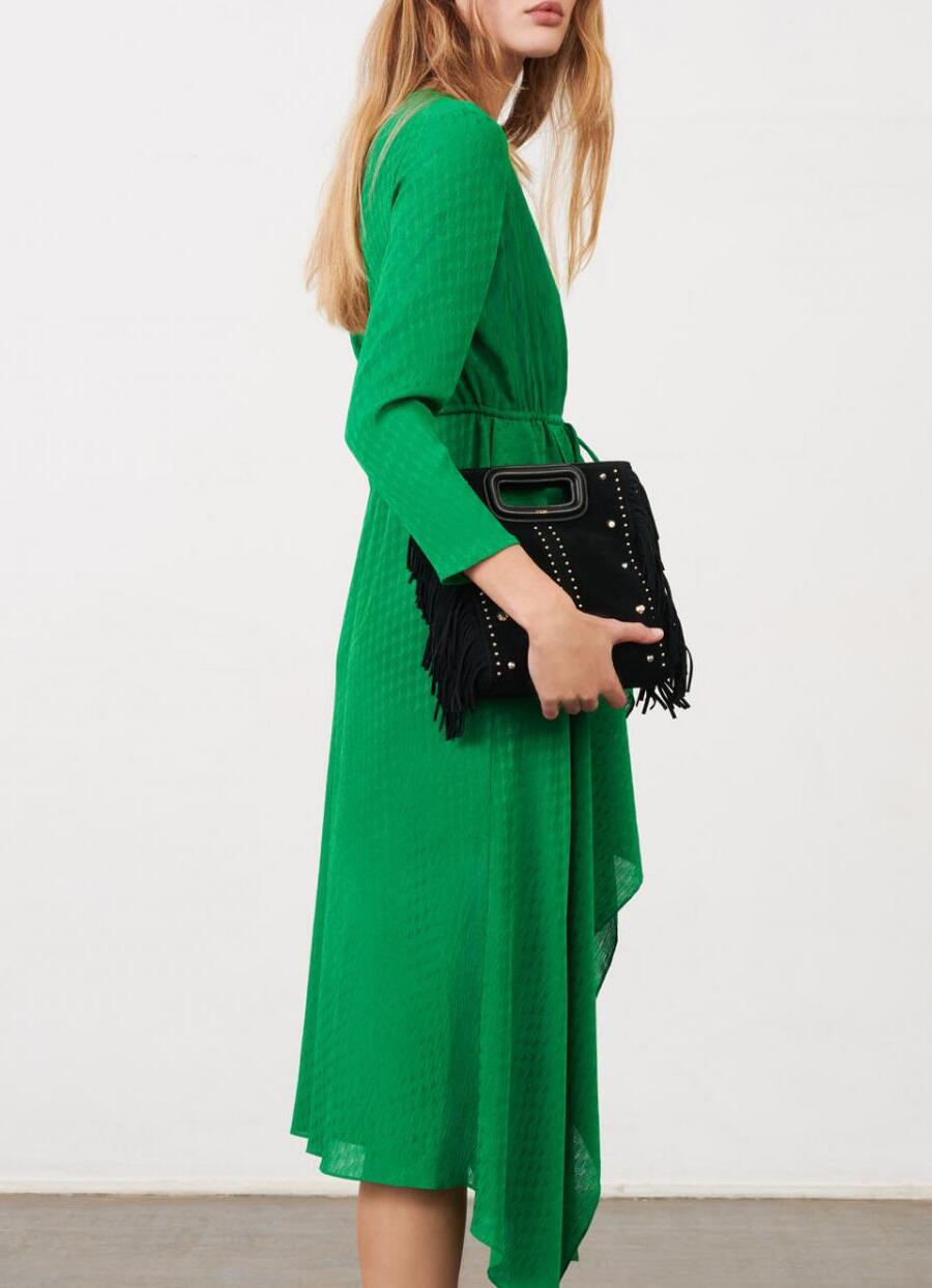 Maje - Robe asymétrique en satin Imprimé