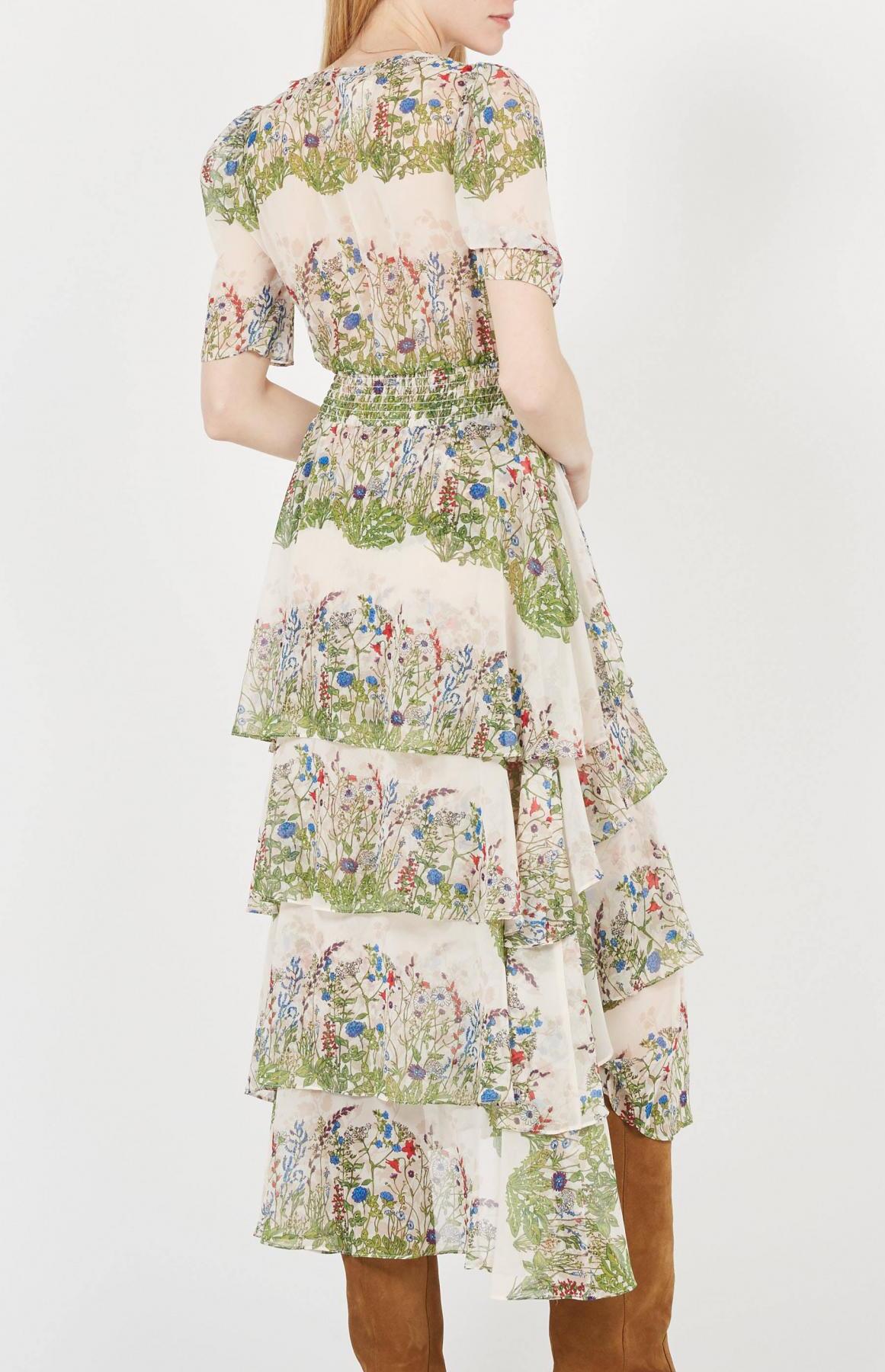 Maje - Robe volants fleurs