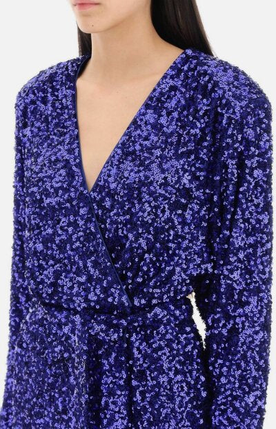 Rotate - Robe Samantha sequins bleus