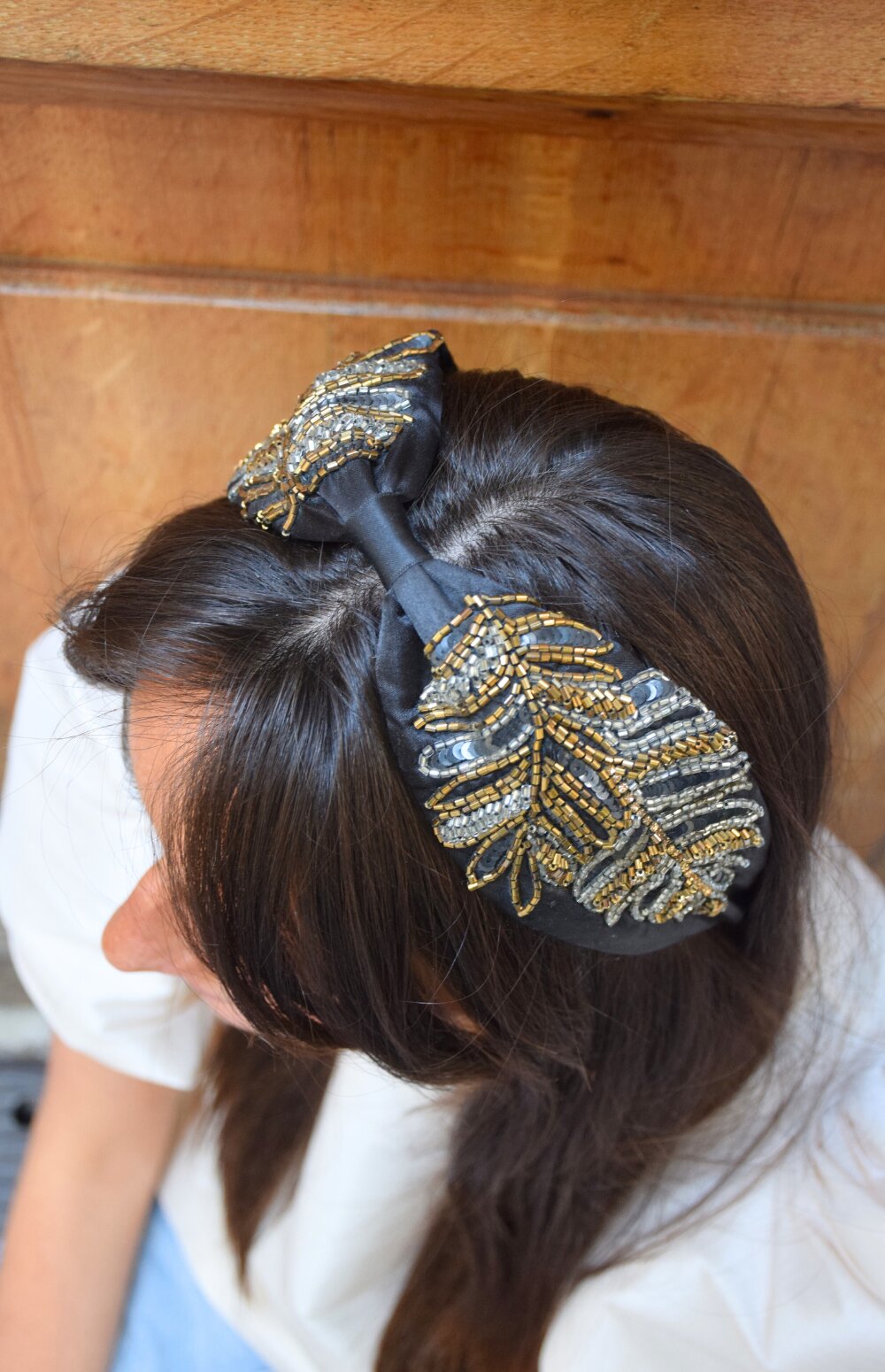 Coosy - Serre-tête noir à perles