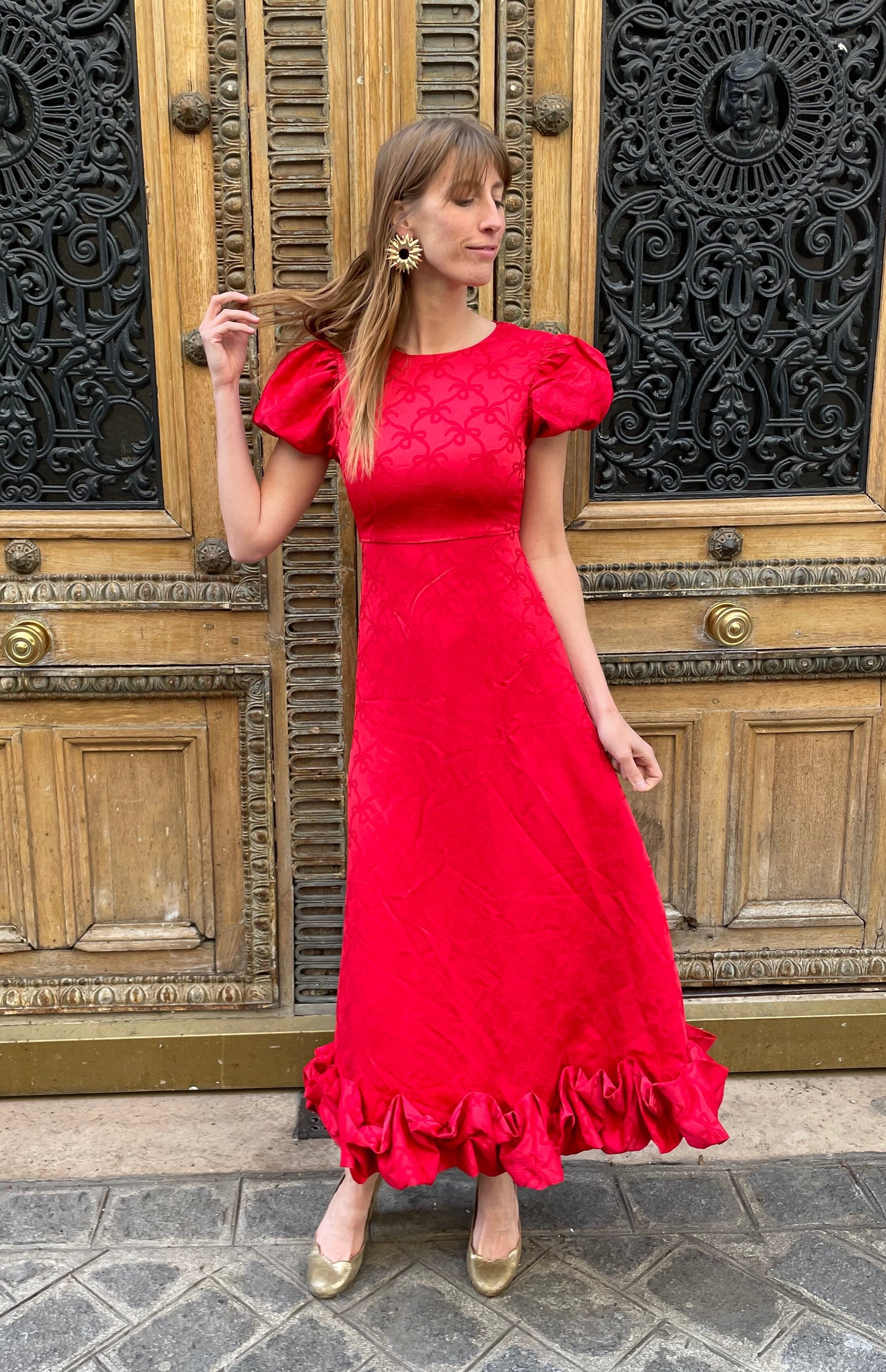 Sister Jane - Robe longue rouge volants