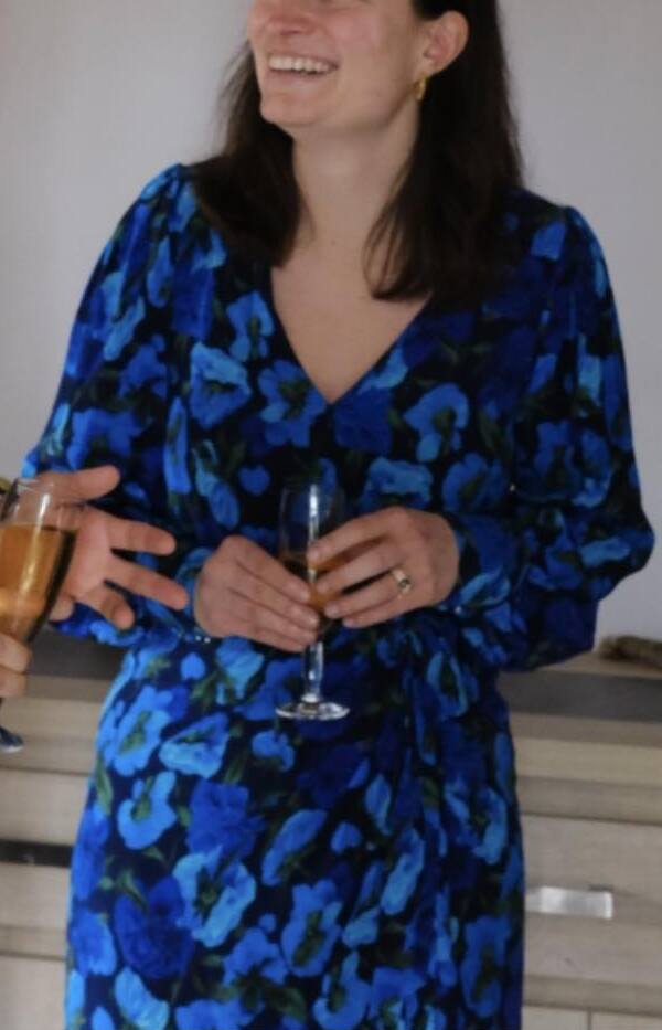 The Kooples - Robe soie Dolce Vita bleue