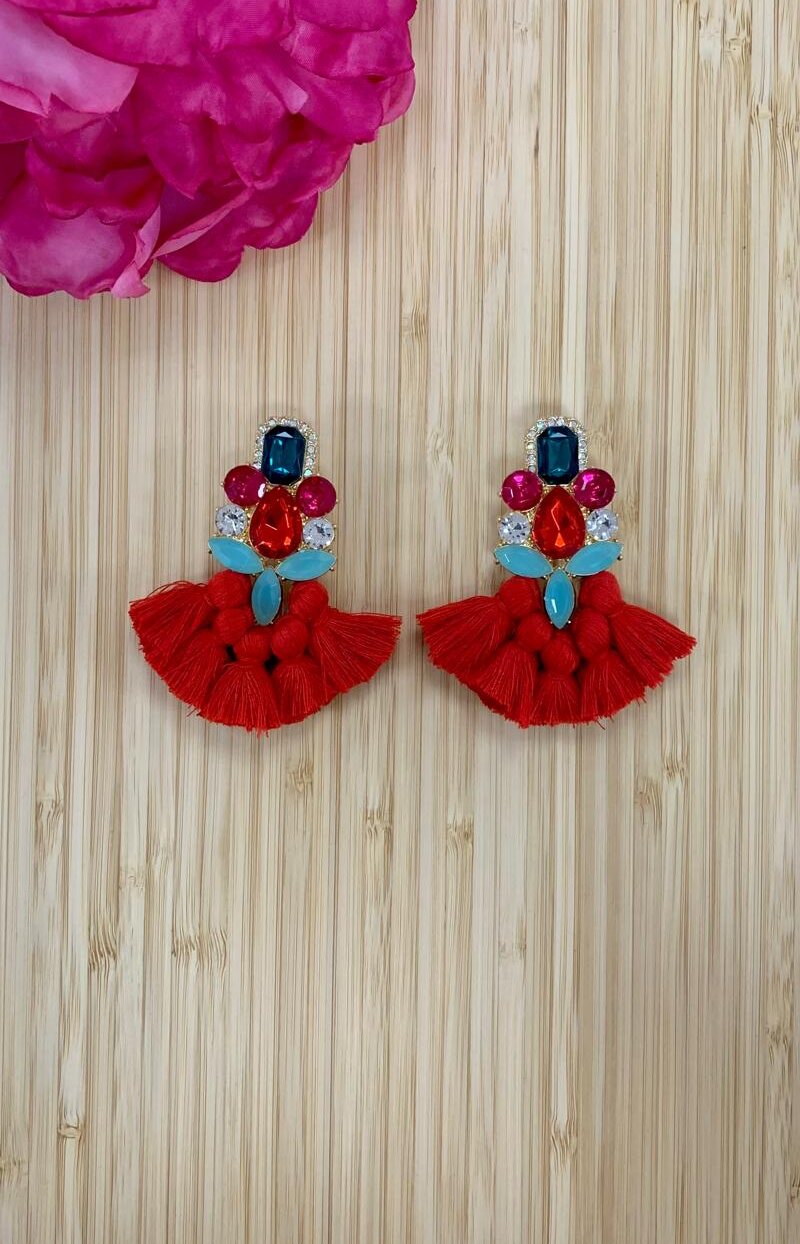 Boucles d'oreilles rouges