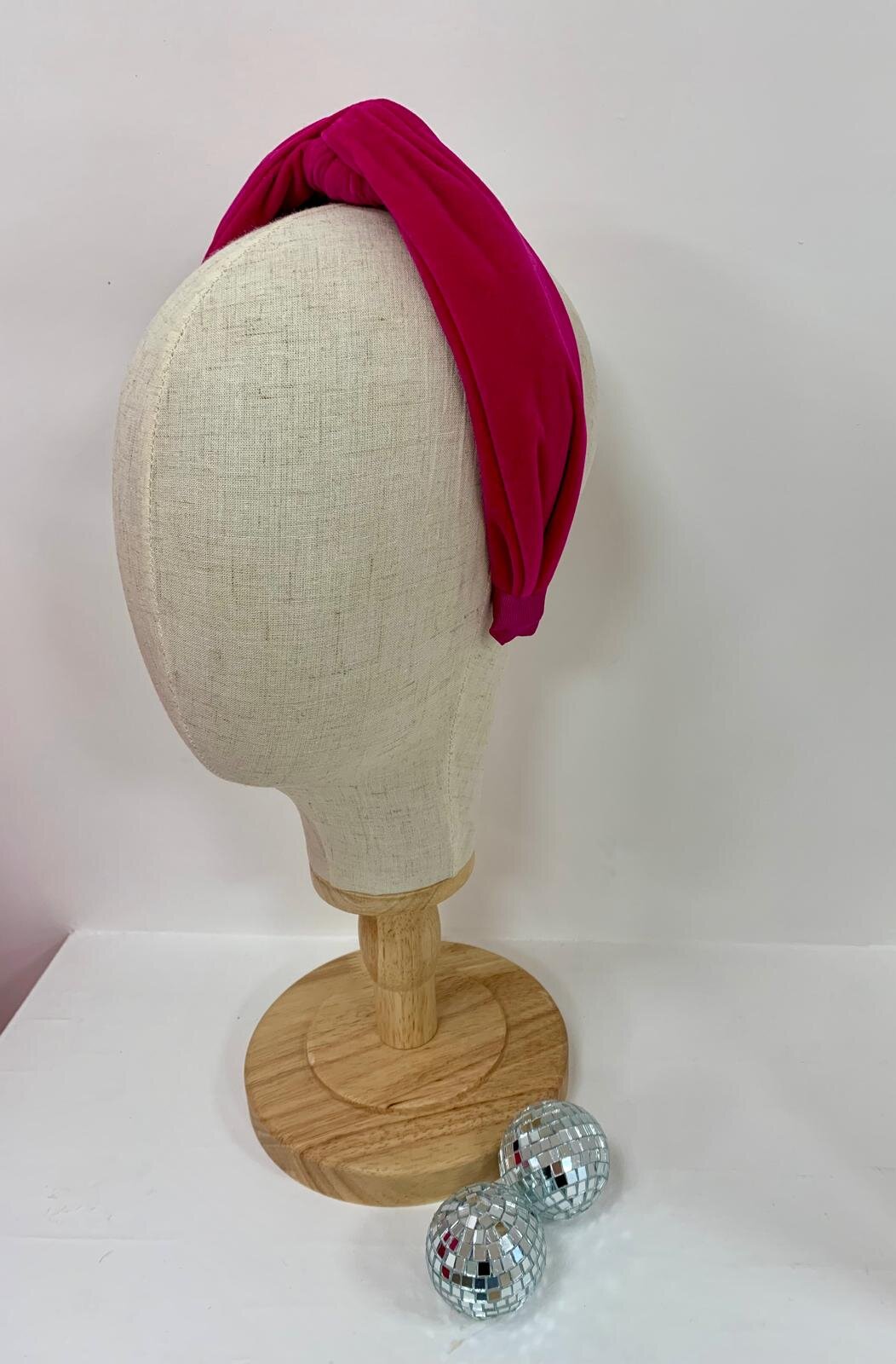 Serre-tête velours fushia