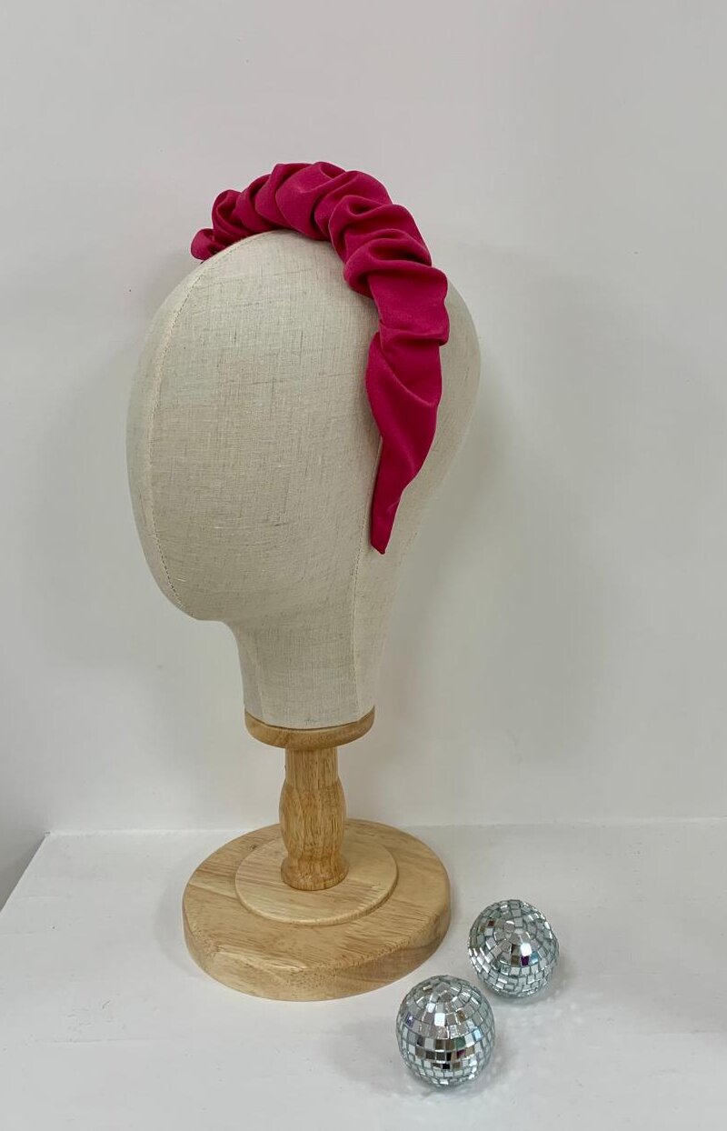 Serre-tête fushia plissé