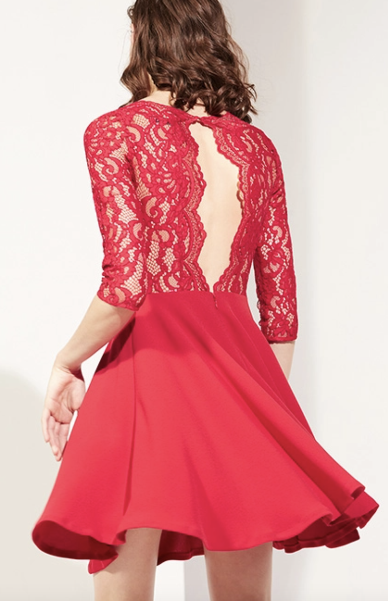 Claudie Pierlot Robe Rhodes rouge location My Golden Closet