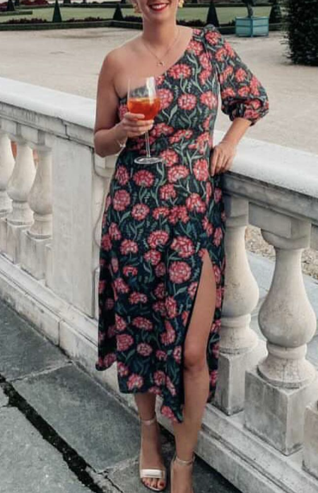 Lady Pipa - Robe asymétrique fleurs