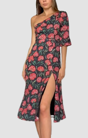Lady Pipa - Robe asymétrique fleurs