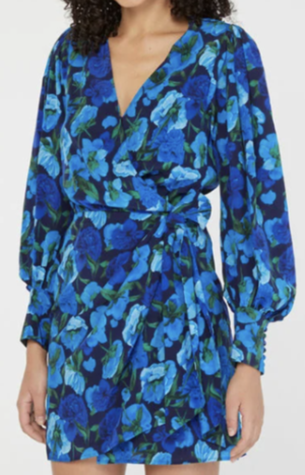 The Kooples Robe soie Dolce Vita bleue location My Golden Closet