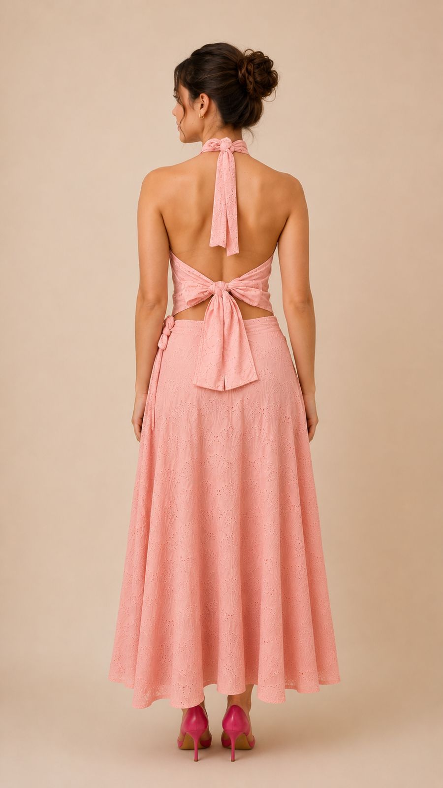 Ensemble dentelle rose