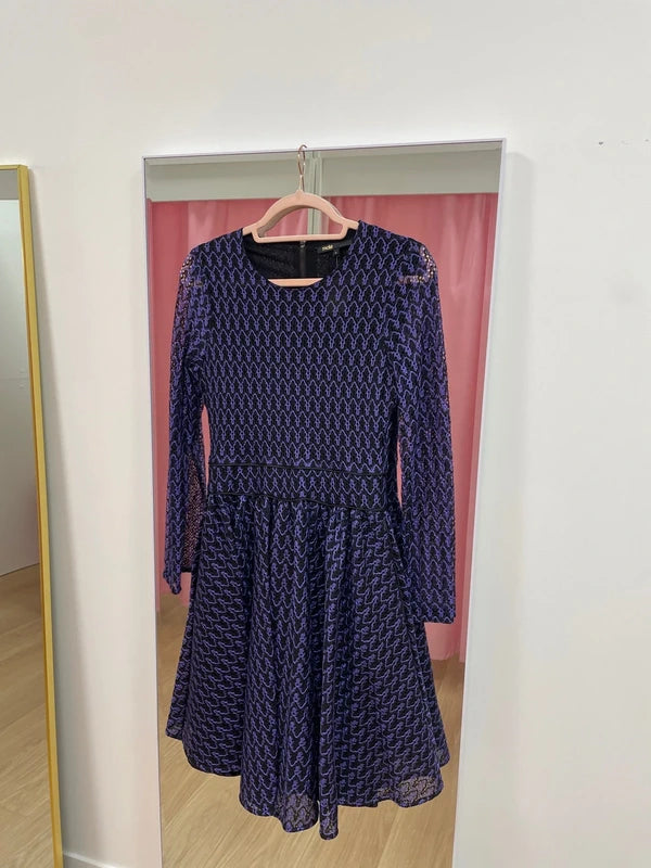Maje - Robe dentelle violette T.3
