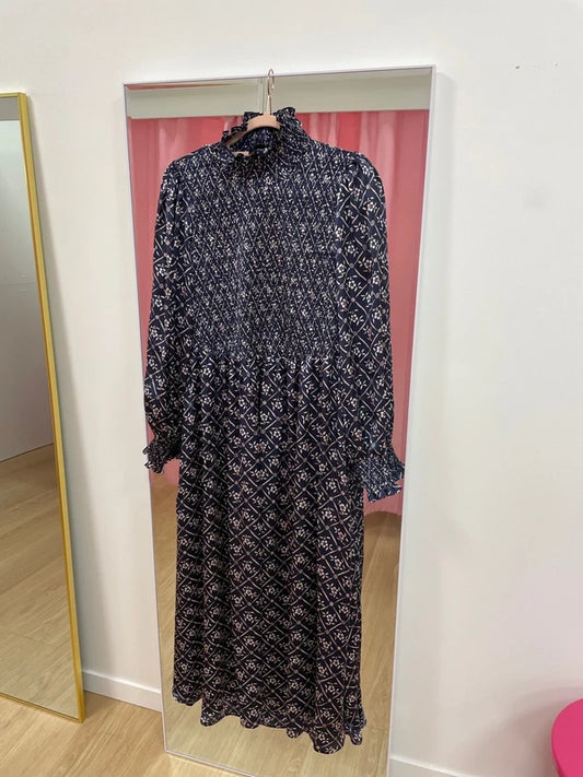 Claudie Pierlot - Robe motifs col montant T.40