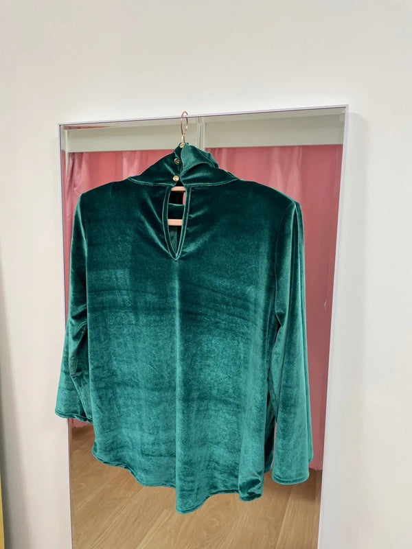 Coosy - Blouse velours vert T.S