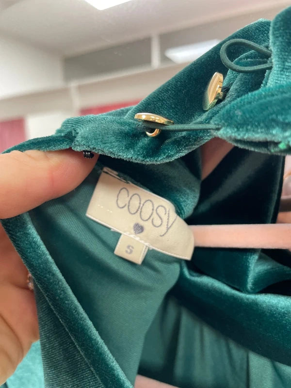 Coosy - Blouse velours vert T.S