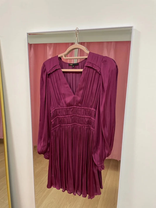 Maje - Robe satin bougainvilliers T.36