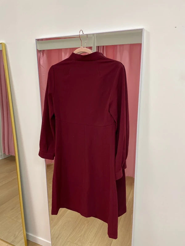Tara Jarmon - Robe bordeaux boutons dorés T.36