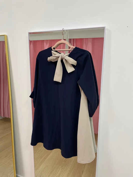 An&Be - Robe ample marine beige T.S