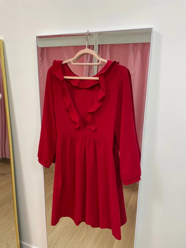 Apoluze - Robe volants rouge T.36