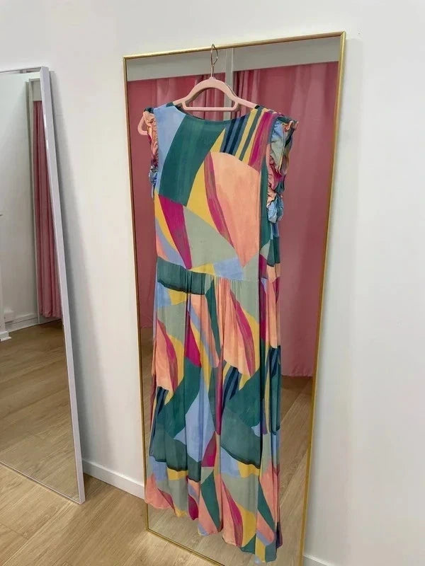 Robe longue multicolore T.M