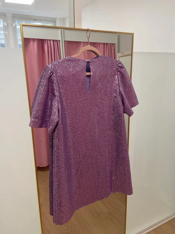 Robe Gabin mauve sequins T.38