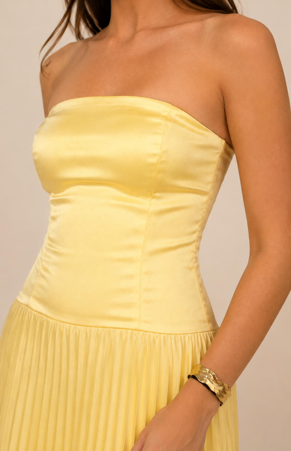 Robe bustier jaune pale