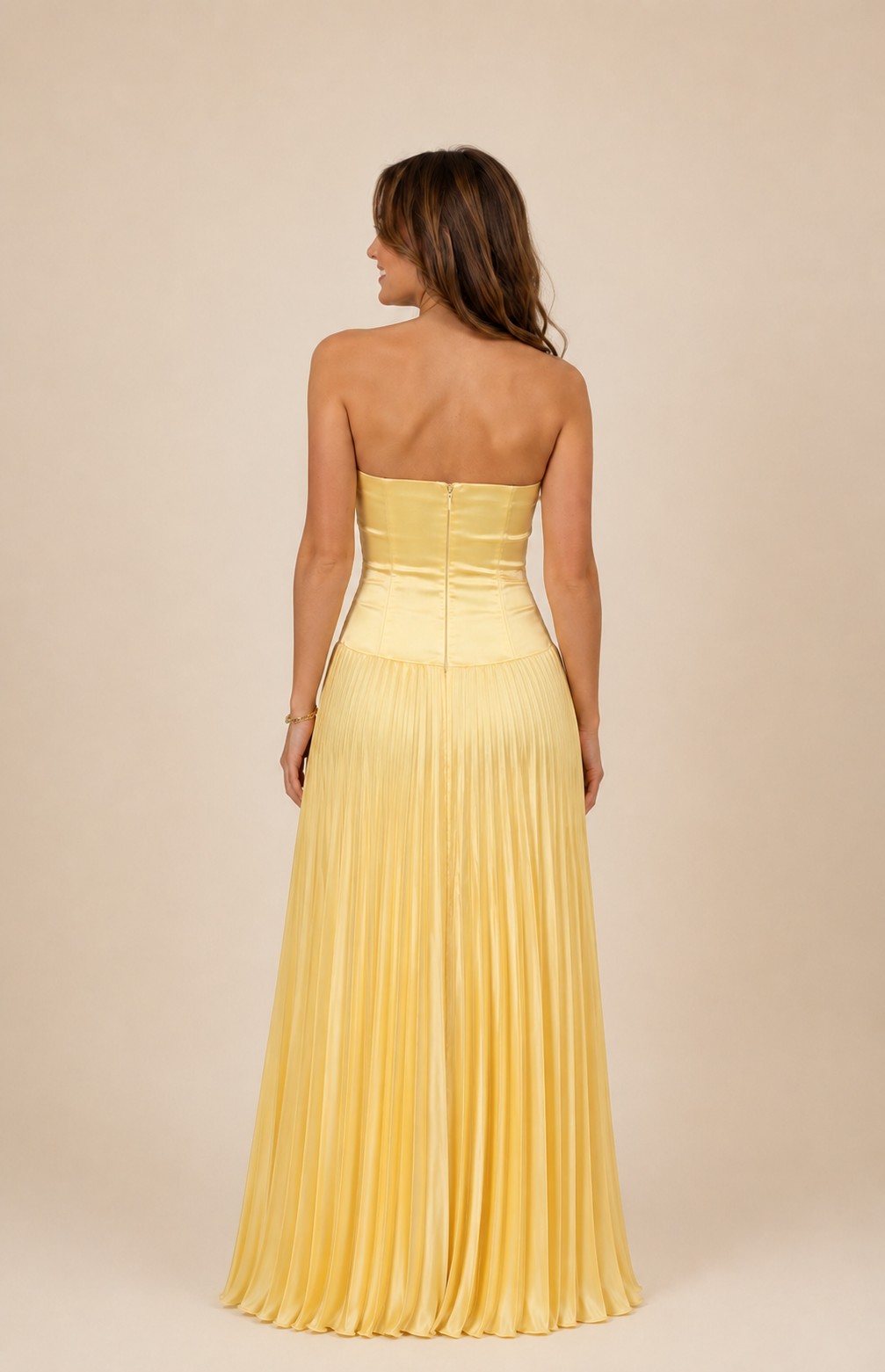 Robe bustier jaune pale