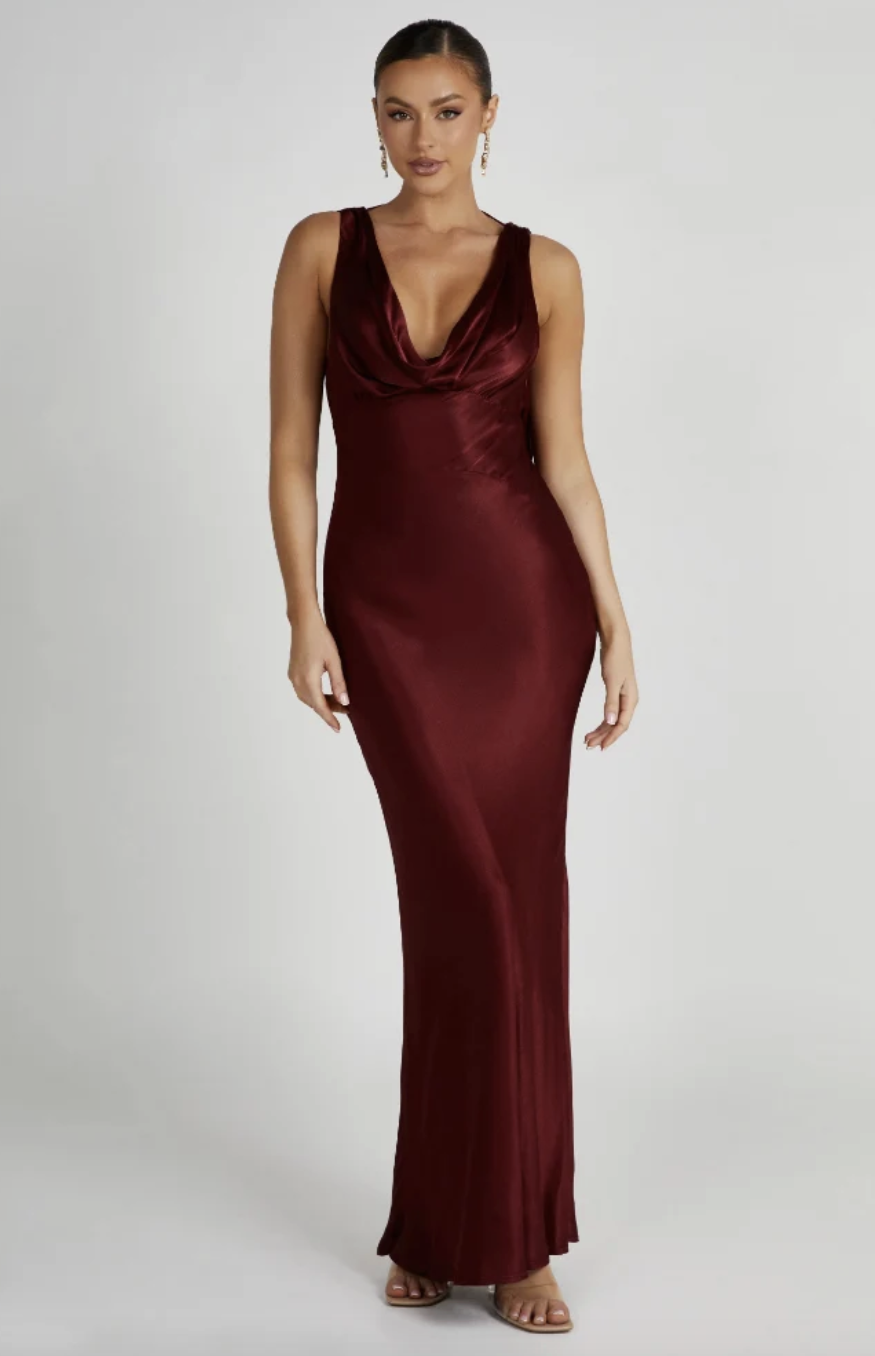 Robe longue bordeaux Angelique