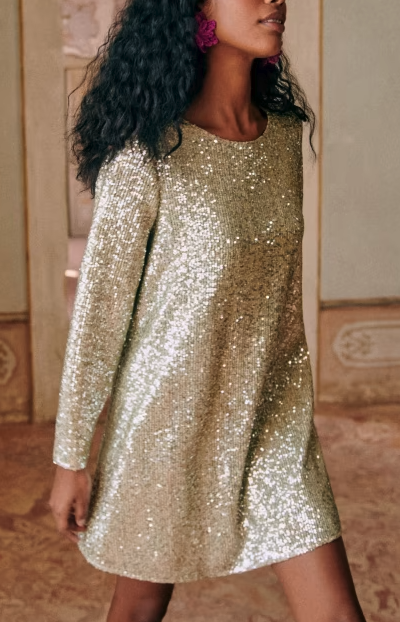 Sezane Robe Annabeth sequins location My Golden Closet